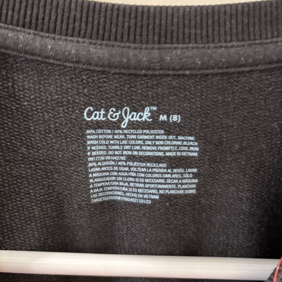 Cat & Jack Girl's Charcoal Butterfly Crop Top Sweatshirt ~ Size: M (8) NWT - Picture 3 of 4